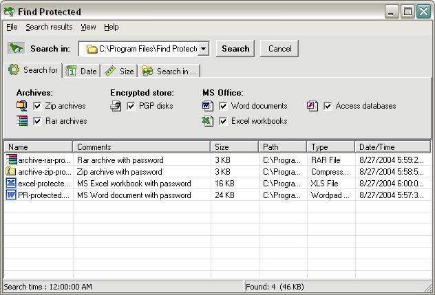 Find Protected 2.0 software screenshot