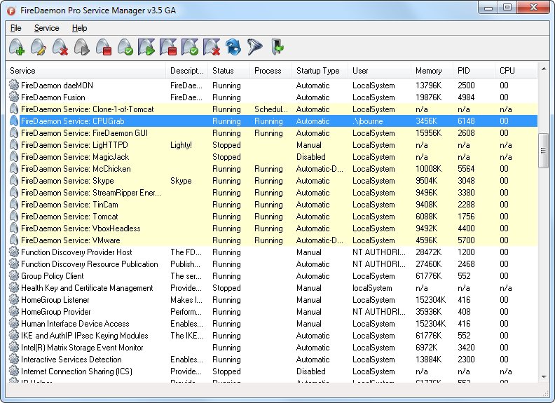 FireDaemon Pro 3.14.2754 software screenshot