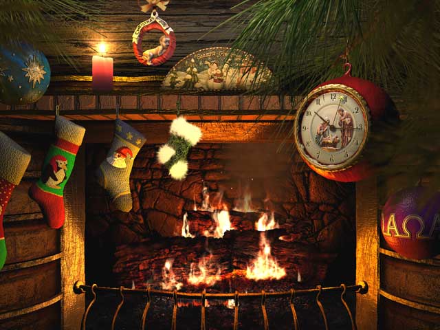 Fireside Christmas 3D Screensaver 1.0 software screenshot