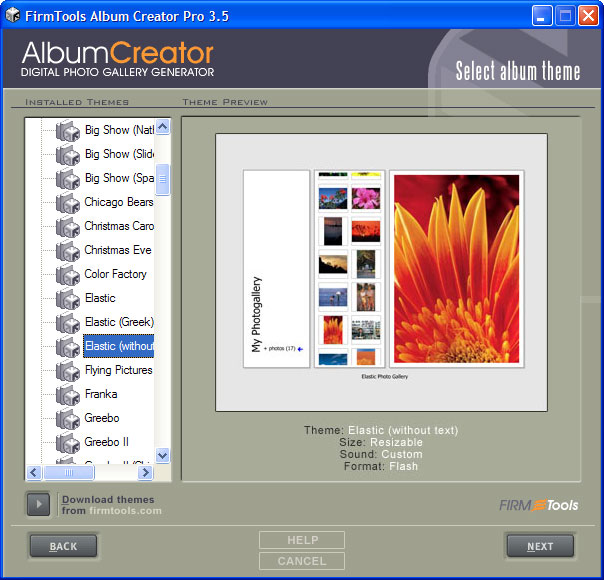 FirmTools AlbumCreator Basic 3.5 software screenshot