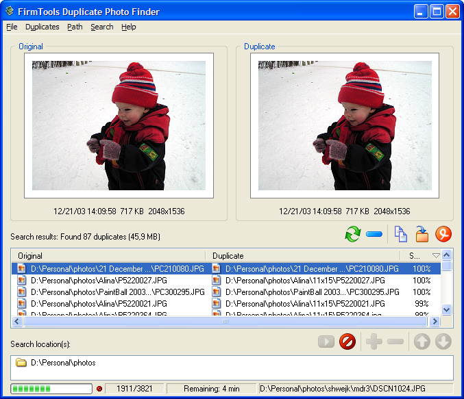 FirmTools Duplicate Photo Finder 1.1 software screenshot