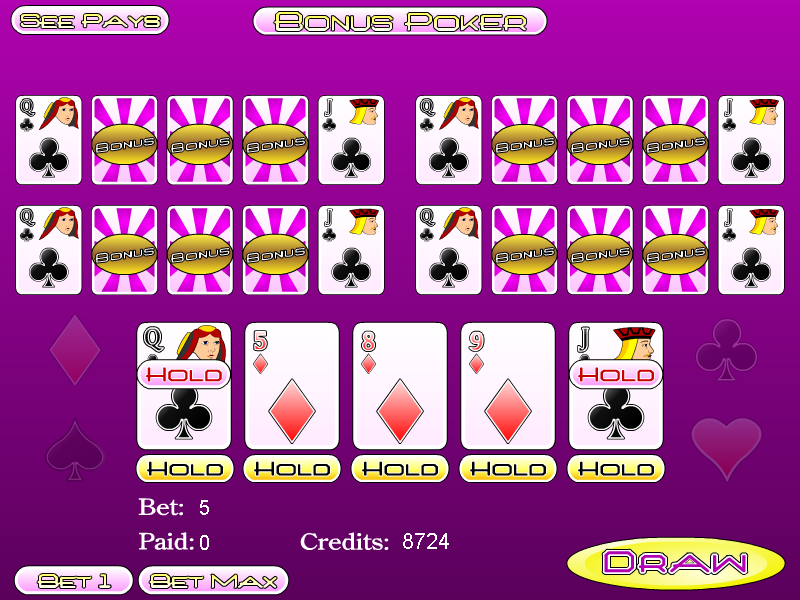 Five Play Bonus Poker 1.0 software screenshot