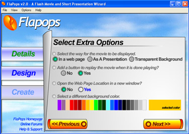 FlaPops - Flash Intro Builder 2.0 software screenshot