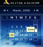 Flash Calendar 1.02 software screenshot