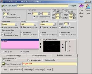 Flash Screensaver Maker 6.1208 software screenshot