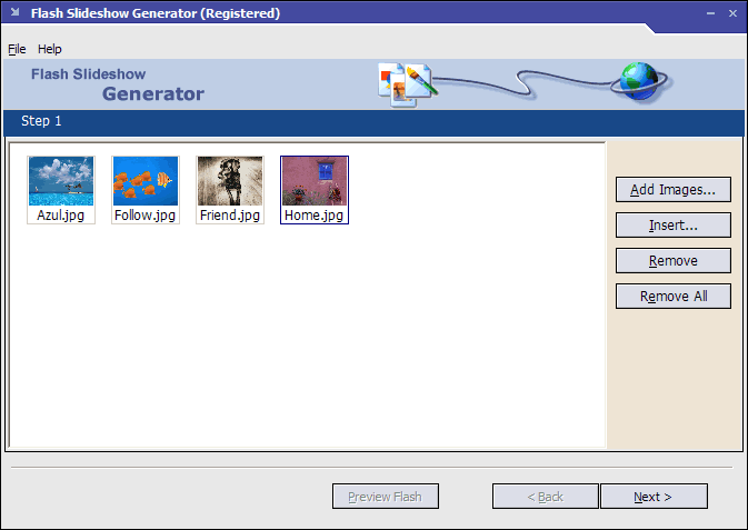Flash Slideshow Generator 2.1.6.2 software screenshot