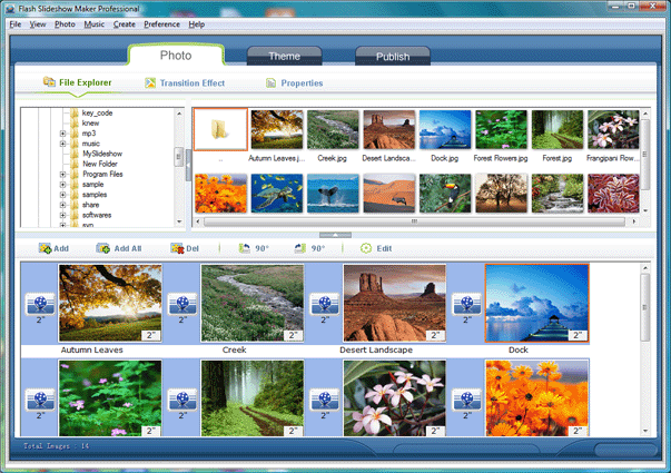 Flash Slideshow Maker 2.20 software screenshot