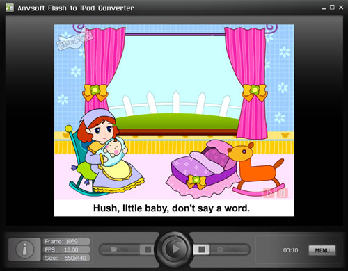 Flash to iPod Converter 2.12 software screenshot
