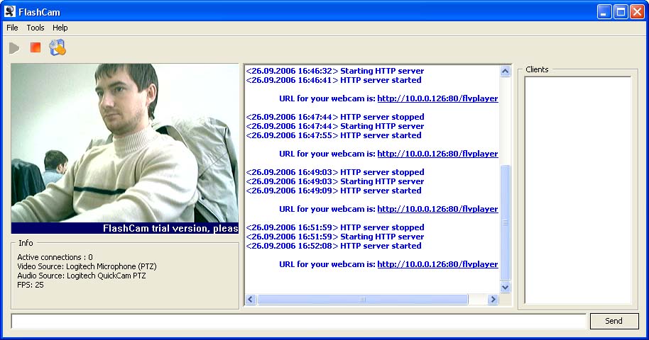 FlashCam 1.1 software screenshot
