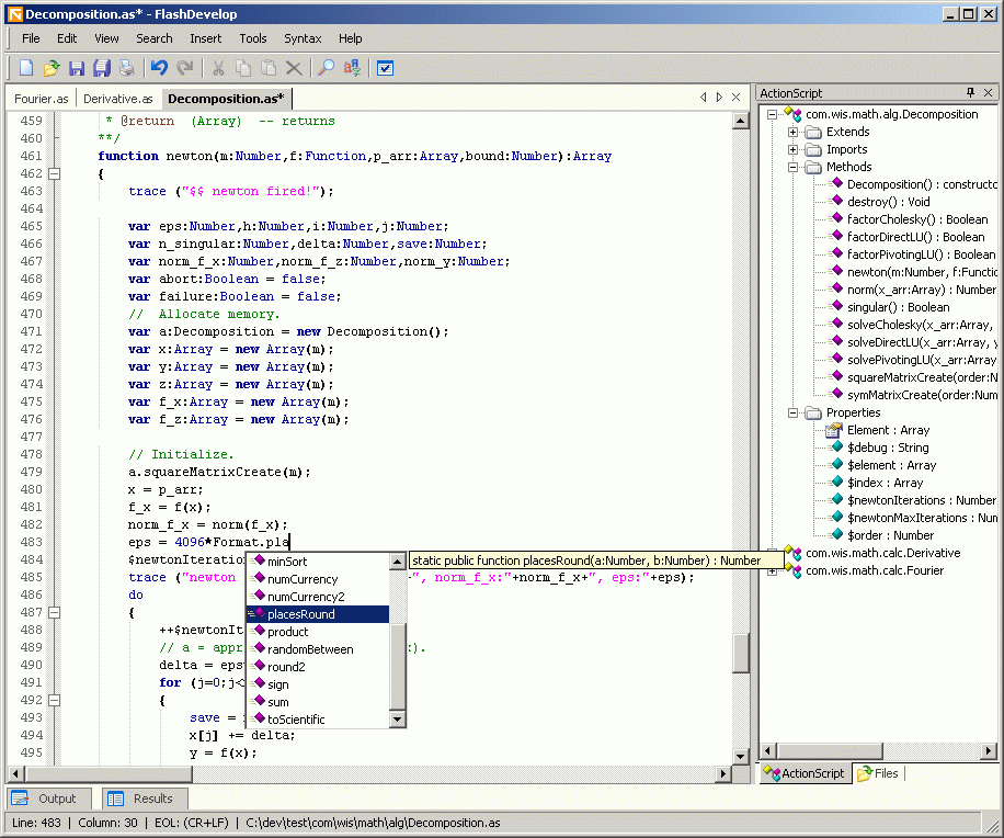FlashDevelop 5.2.0 software screenshot