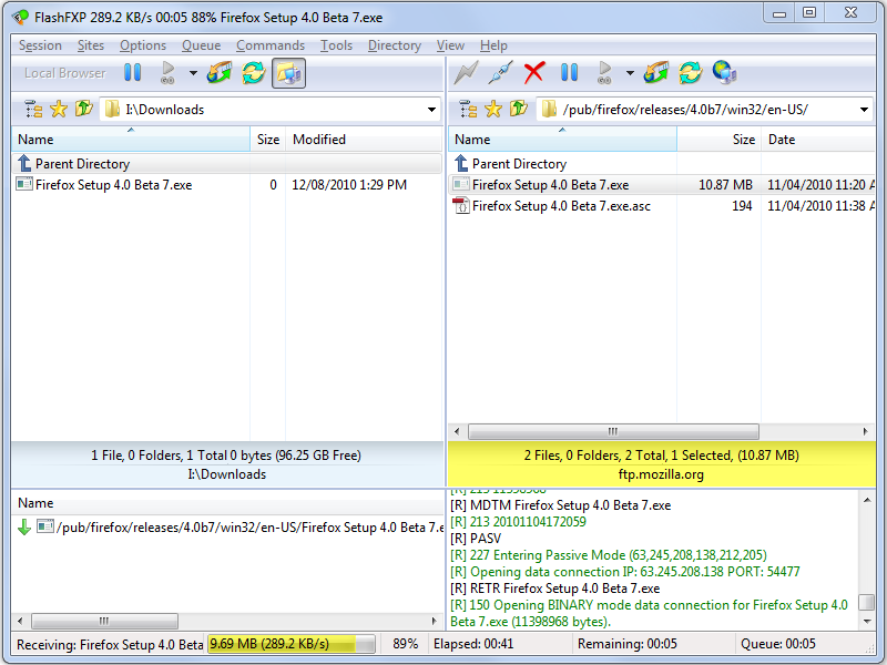 FlashFXP 5.4.0.3970 software screenshot