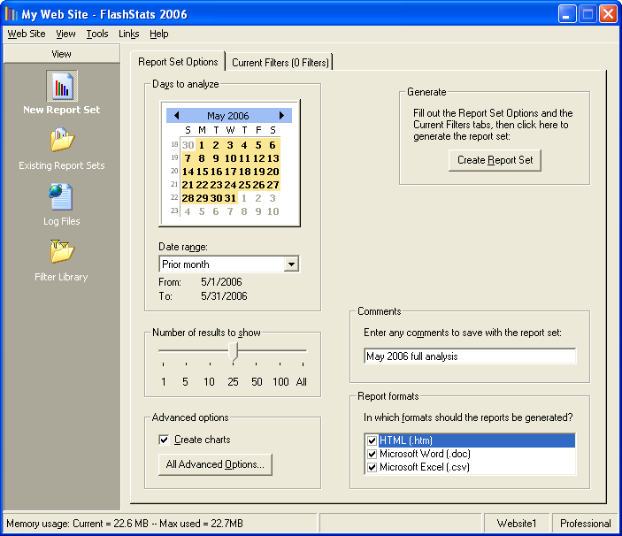 FlashStats 2006 2.0.18.049 software screenshot