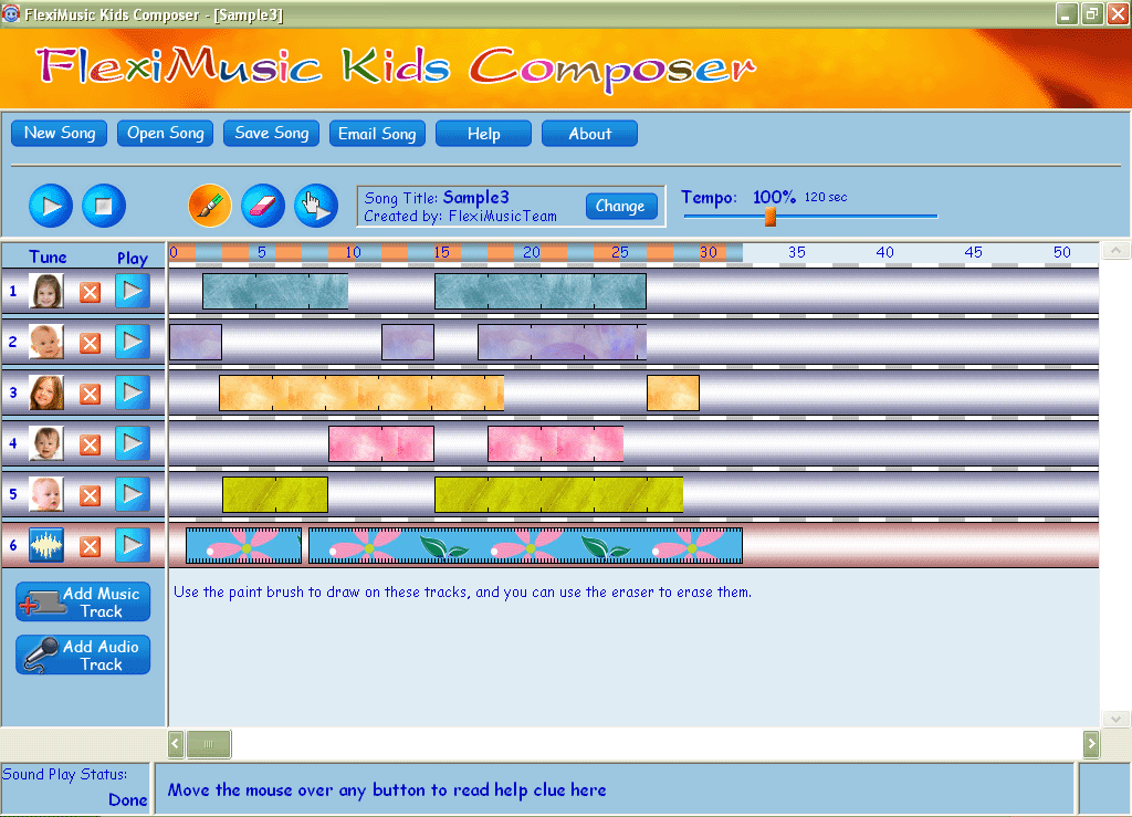 FlexiMusic Kids Composer DEC2010 software screenshot