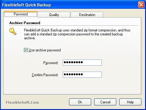 FlexibleSoft Quick Backup 1.3 software screenshot