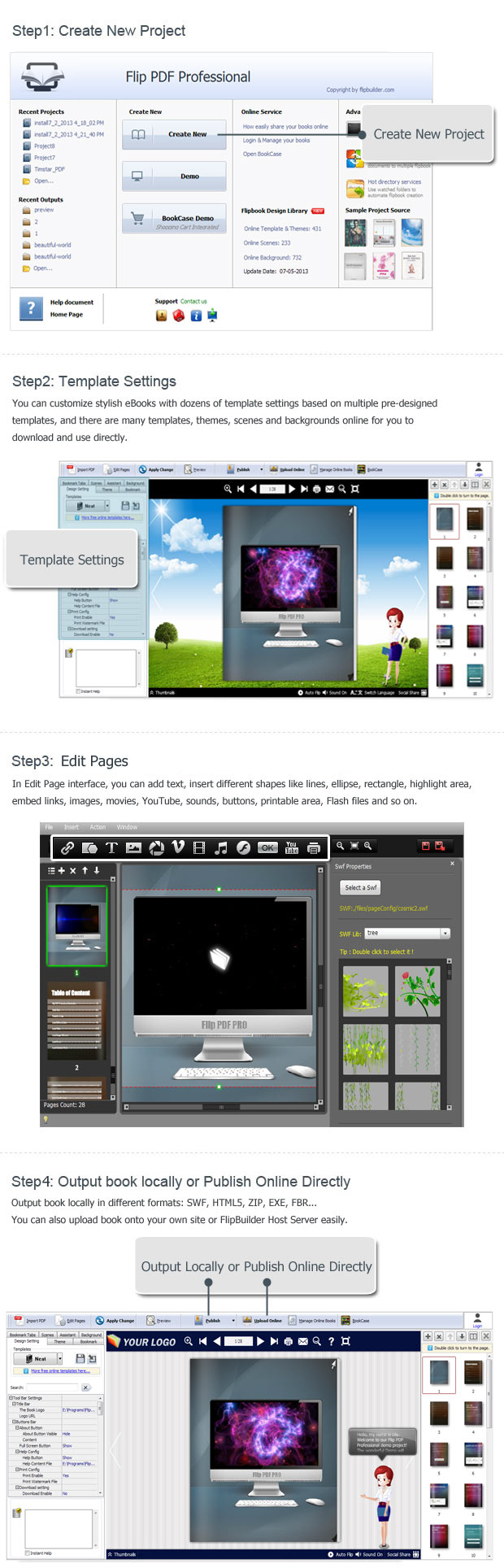 Flip PDF Professional 2.4.8.3 software screenshot