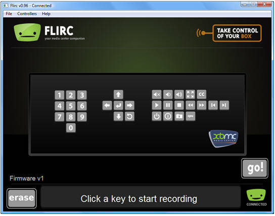 Flirc 1.3.6 software screenshot
