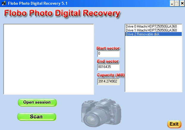 Flobo Photo Digital Recovery 5.1 software screenshot