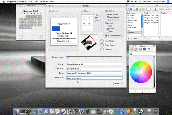Floppy Disk Labeler 1.0 software screenshot
