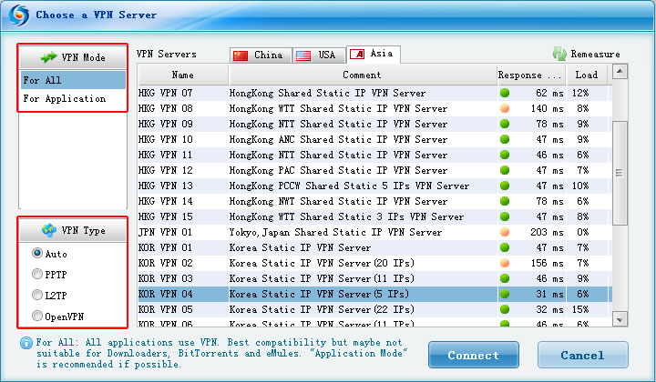 FlyVPN 3.7.1.2 software screenshot