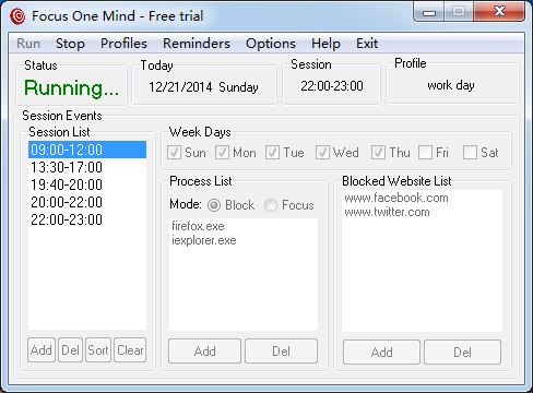 Focus One Mind 5.09.03 software screenshot