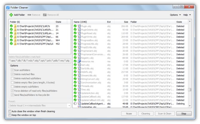 Folder Cleaner 1.0.3 software screenshot