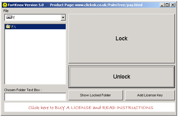 Folder Locking Software (FortKnox) 5.0 software screenshot