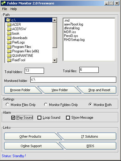 Folder Monitor 2.1 software screenshot