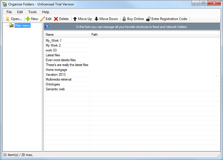 Folder Organizer 3.0.1 software screenshot