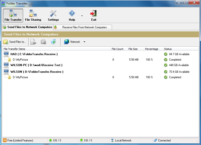 Folder Transfer 4.0.2.39 software screenshot