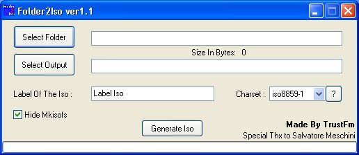 Folder2Iso 3.1 software screenshot