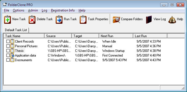 FolderClone Professional Edition 2.1.1 software screenshot