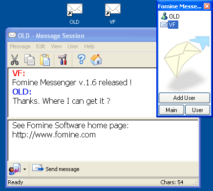 Fomine Messenger 1.8 software screenshot