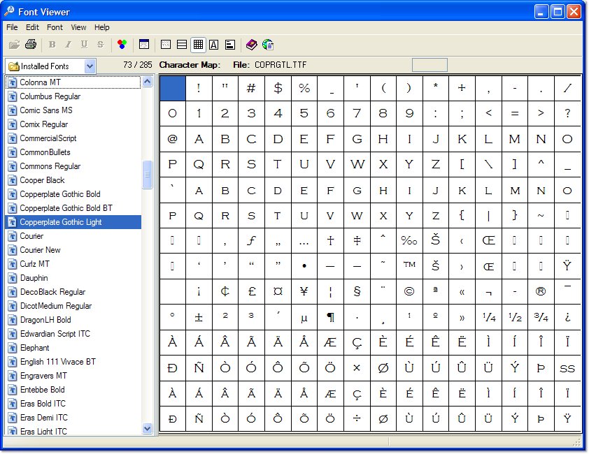 Font Viewer 3.0 software screenshot