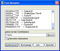 FontRenamer 1.0 software screenshot