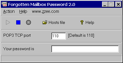 Forgotten Mailbox Password 2.0 software screenshot