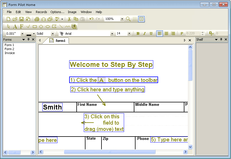 Form Pilot Home 2.38 software screenshot