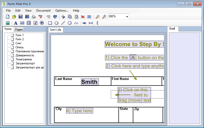 Form Pilot Pro 2.35 software screenshot