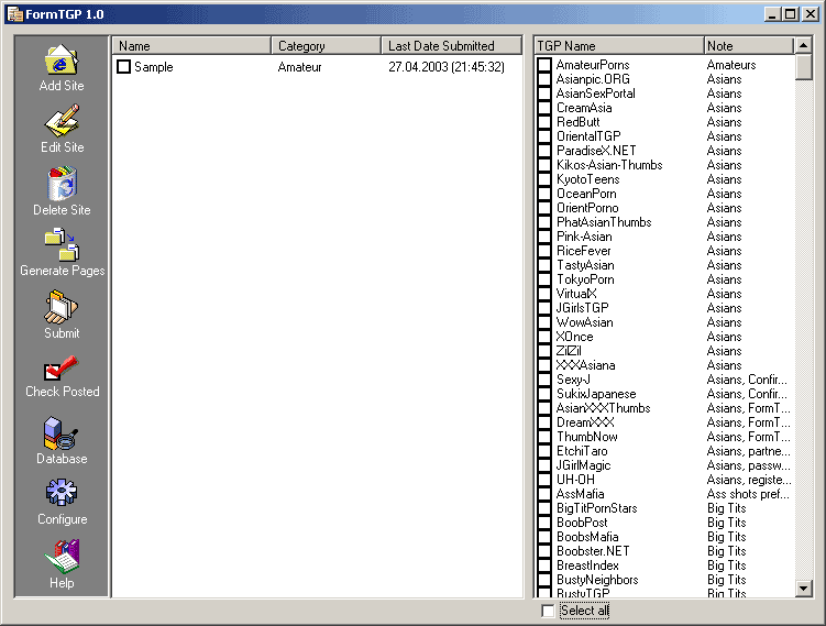 FormTGP 1.0 software screenshot