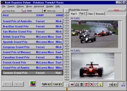 Formula1 Organizer Deluxe 4.0 software screenshot