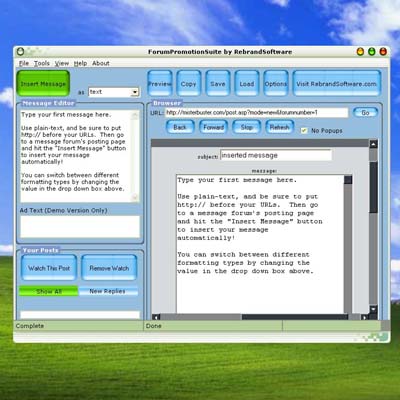 Forum Promotion Suite 2.3 software screenshot