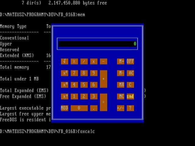 FoxCalc 0.92 software screenshot