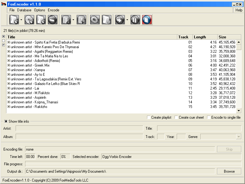 FoxEncoder 4.3.0.0 software screenshot