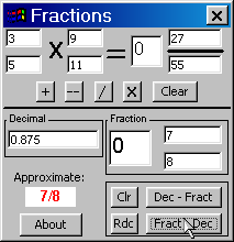 Fractions n Decimals CE 5.3 software screenshot