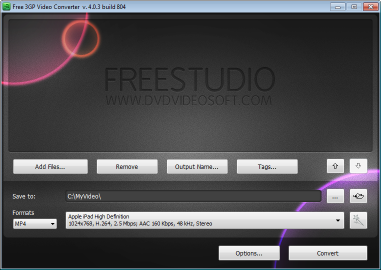 Free 3GP Video Converter 5.0.4 software screenshot
