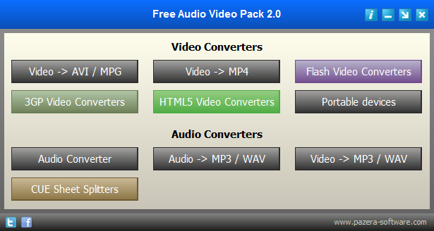 Free Audio Video Pack 2.15 software screenshot