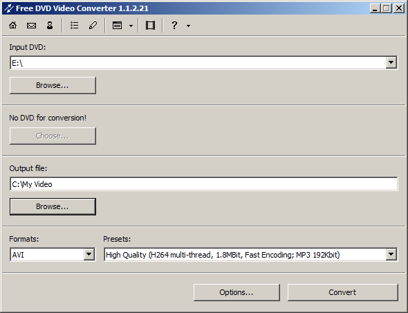 Free DVD Video Converter 1.5.13 software screenshot