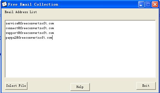 Free Email Collection 1.2 software screenshot