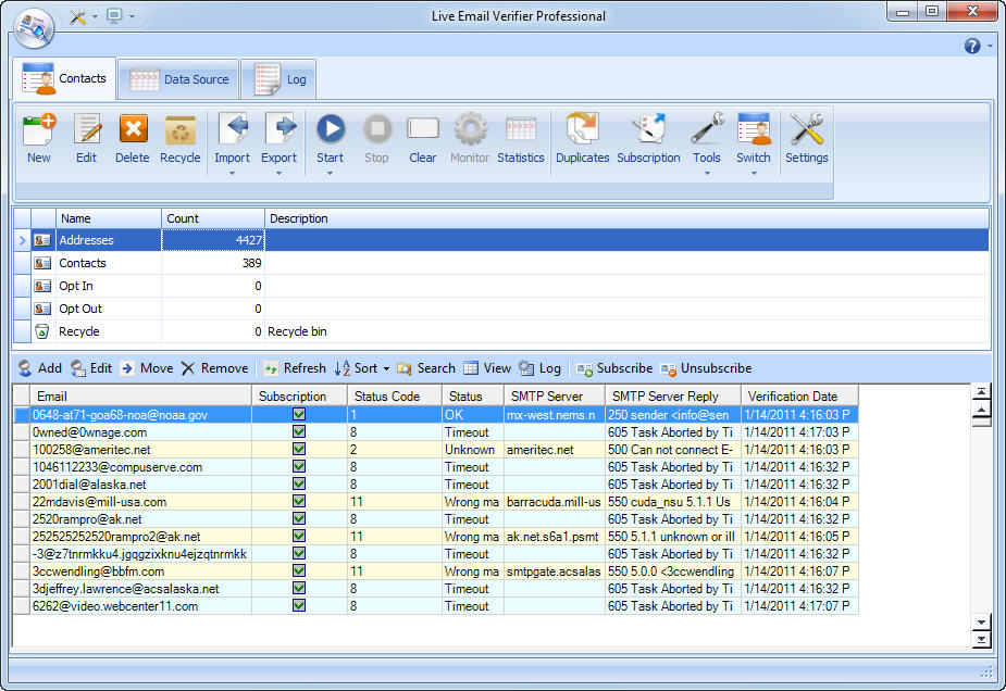 Free Email Verifier 6.2 software screenshot