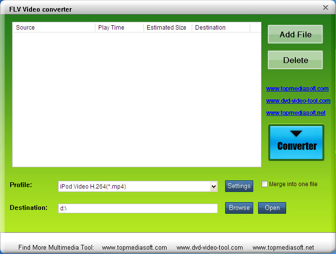 Free FLV to Walkman Converter 4.0.03 software screenshot