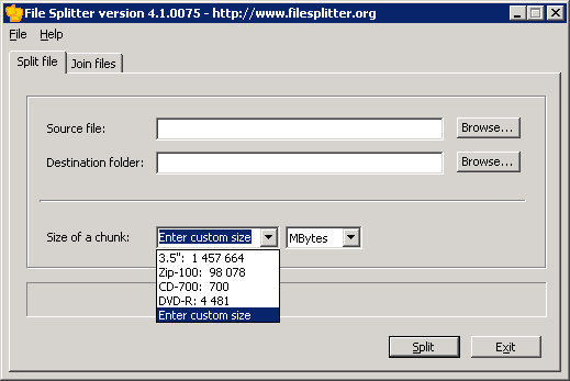 Free File Splitter 5.0.1189 software screenshot